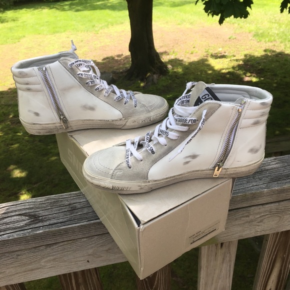 Golden Goose Slide Sneaker White/Ice/Camo Star NIB - Picture 4 of 9